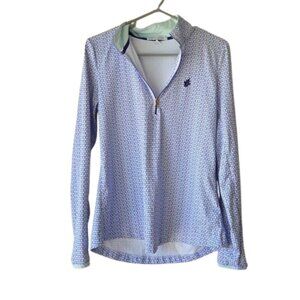 Fairway & Greene Pullover S Women's Ellison Mock Polo Zip UPF 50+ $135